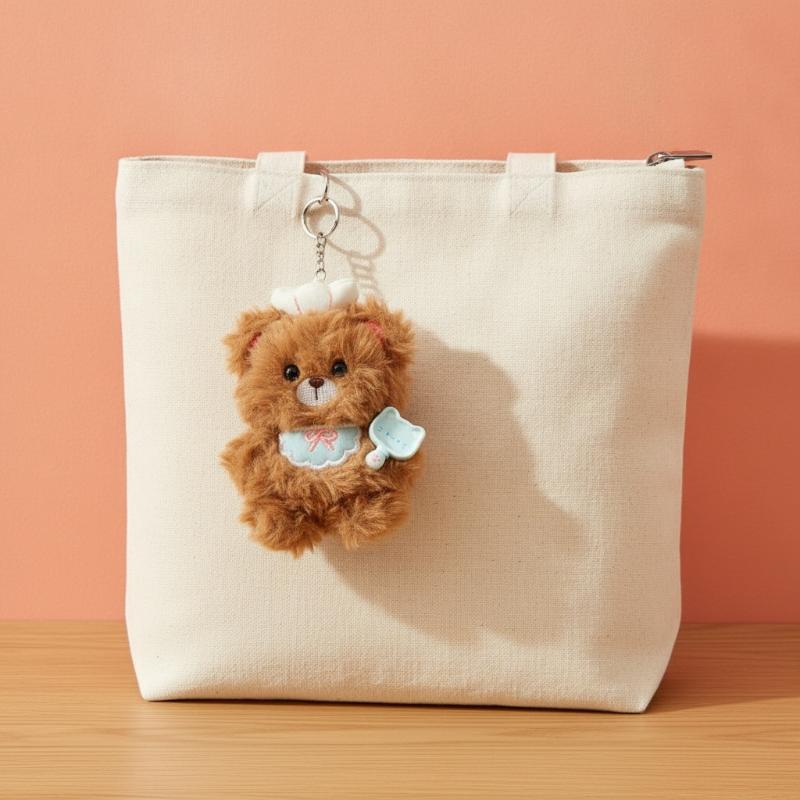 Laptop Accessories Women - 1Pcs Soft Plush Chef Bear Keychain
