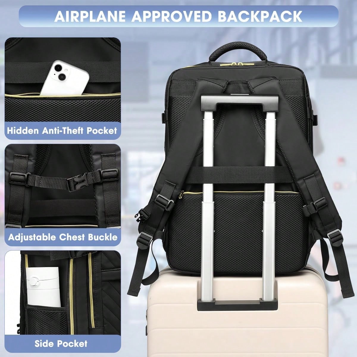 Large Carry On Travel Backpack - Laptop Bag Waterproof 评论和价格