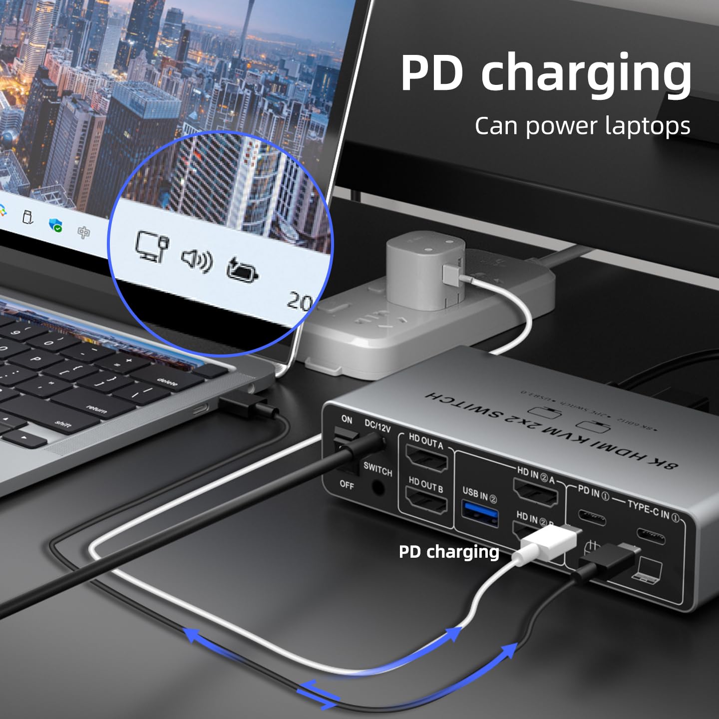 USB C HDMI DP KVM Switch 2 Mon - Laptop Accessories Women 评论和价格