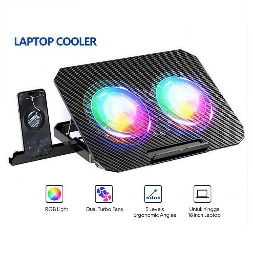 Two Fan Laptop Cooler Adjustab - Laptop Cooling Pad 评论和价格